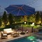 10 Feet Navy Offset Patio Umbrella with LED Lights and Double Canopy and 360° Rotation for Outdoor Shade